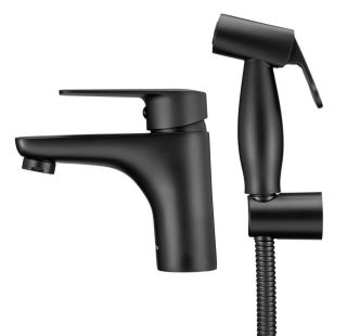 Смеситель для раковины Swedbe Mars 1760B с гигиенической лейкой чёрный